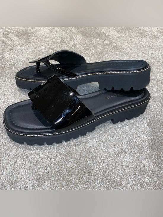 Donald Pliner Shoes - Donald Pliner Beulah Platform Sandals Patent Leather Black Size 9.5 Thongs